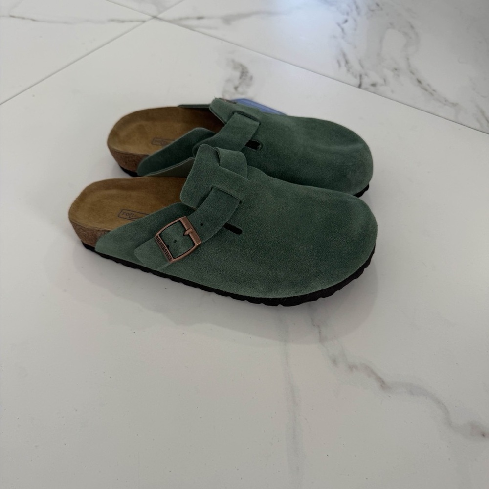 Birkenstock Boston Clog Green Suede Woman’s Size 37, 38, 39